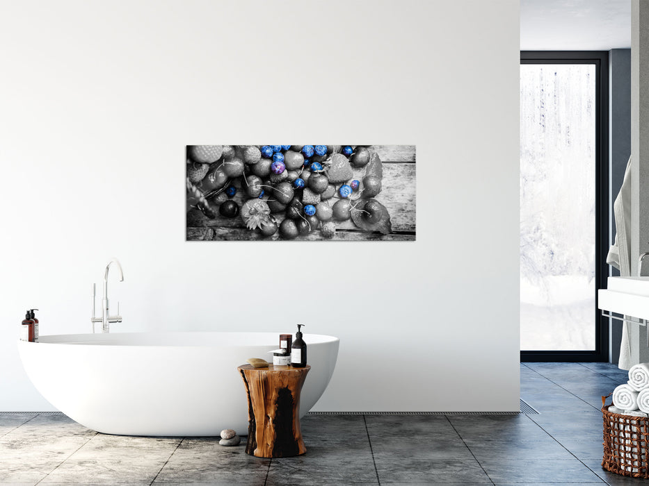 Früchtetraum mit Beeren, Glasbild Panorama