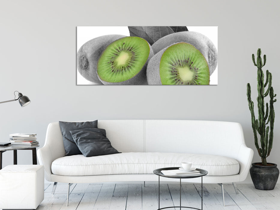 schöne Kiwis, Glasbild Panorama