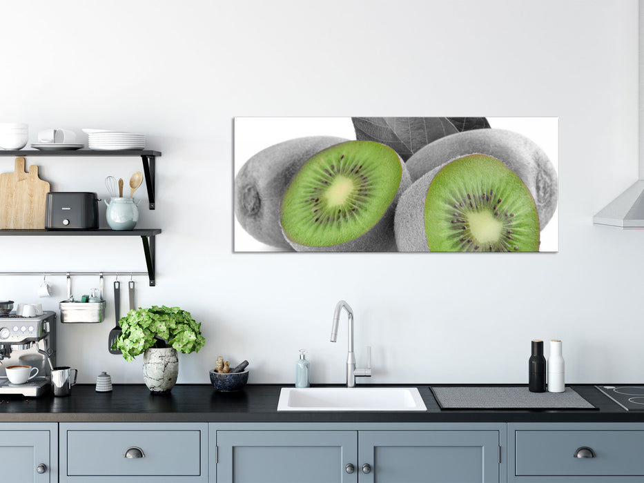 schöne Kiwis, Glasbild Panorama