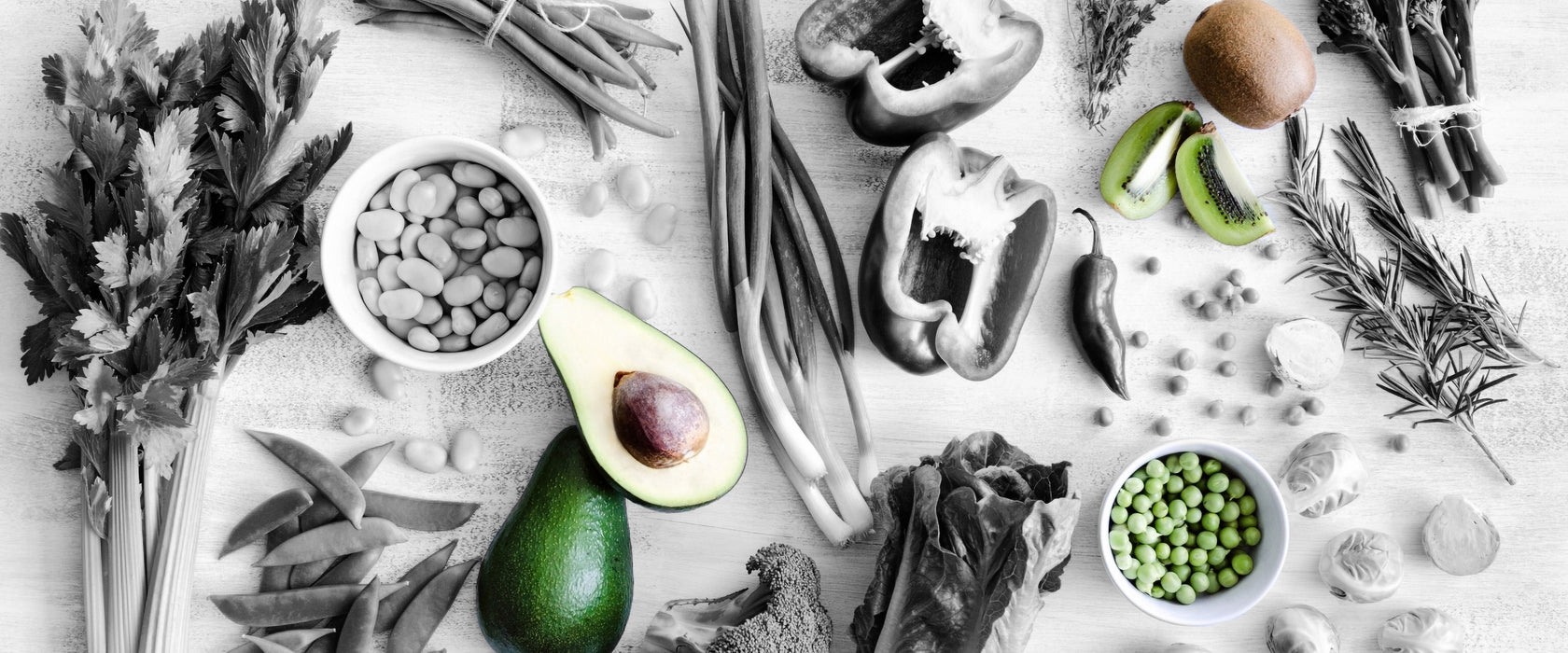 Gemüse und Obst Vielfalt, Glasbild Panorama