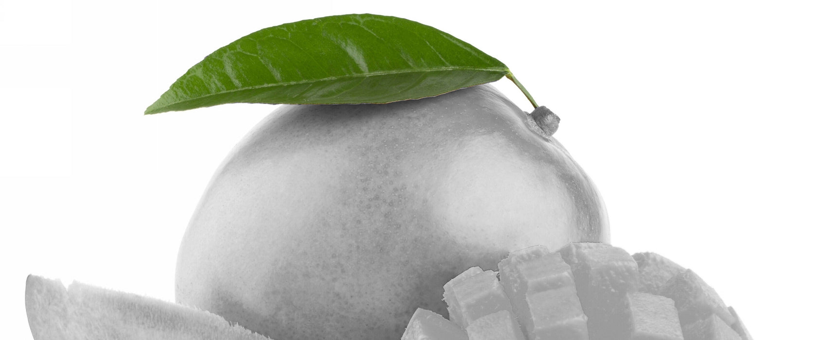 saftige aufgeschnittene Mango, Glasbild Panorama