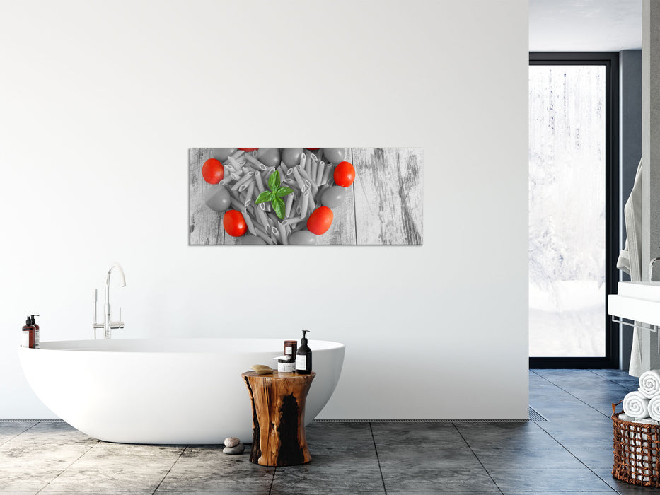 Herz Pasta, Glasbild Panorama