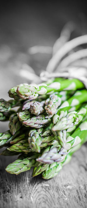 frischer gebundener Spargel, Glasbild Panorama