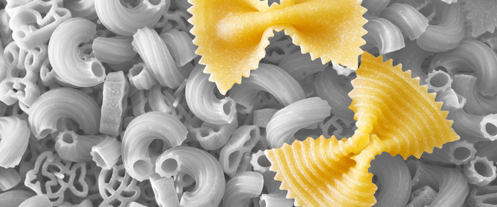 Nudelmischung, Glasbild Panorama