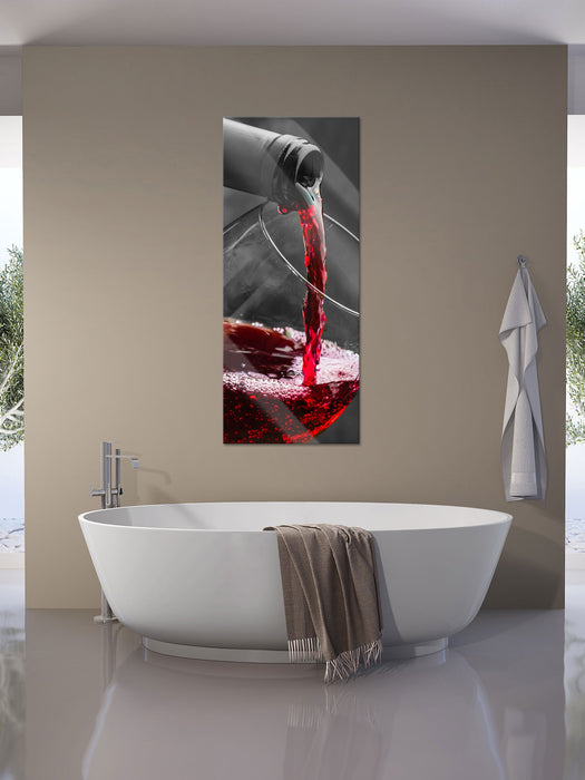 köstlicher Rotwein, Glasbild Panorama