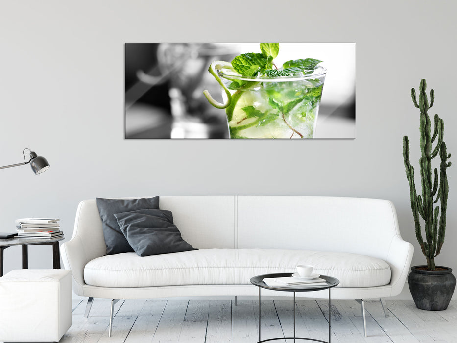Pfefferminzcocktail, Glasbild Panorama