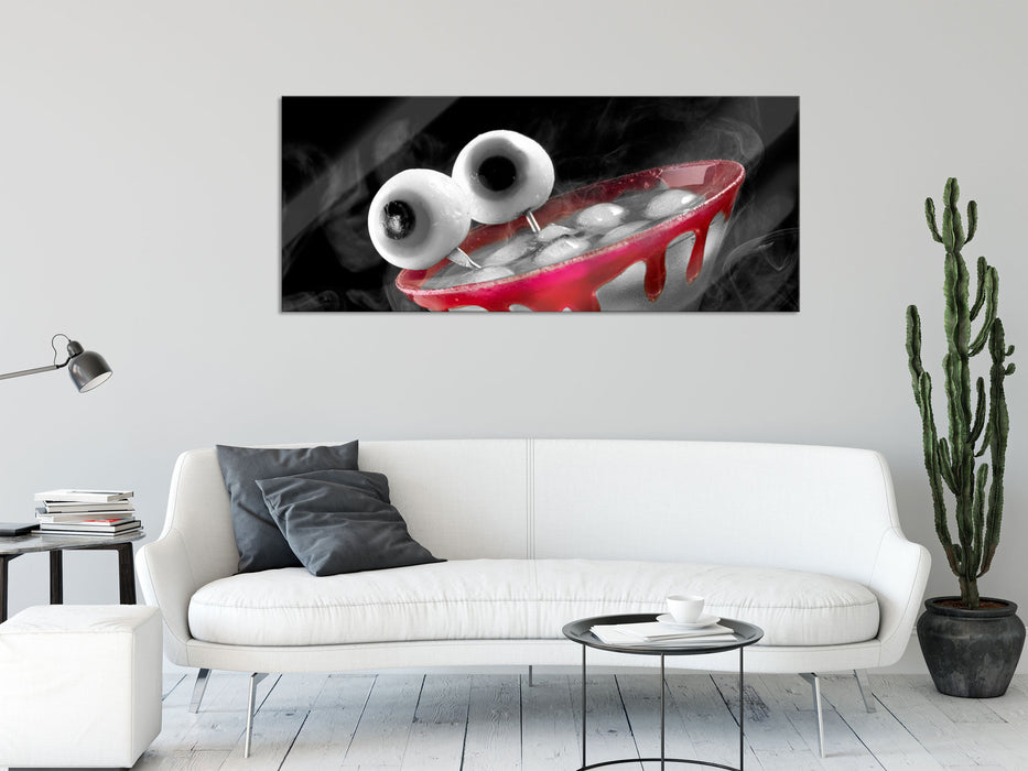Cocktail mit Augen, Glasbild Panorama