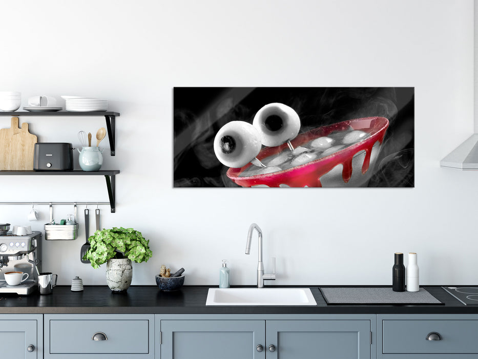 Cocktail mit Augen, Glasbild Panorama