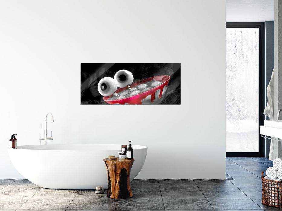 Cocktail mit Augen, Glasbild Panorama