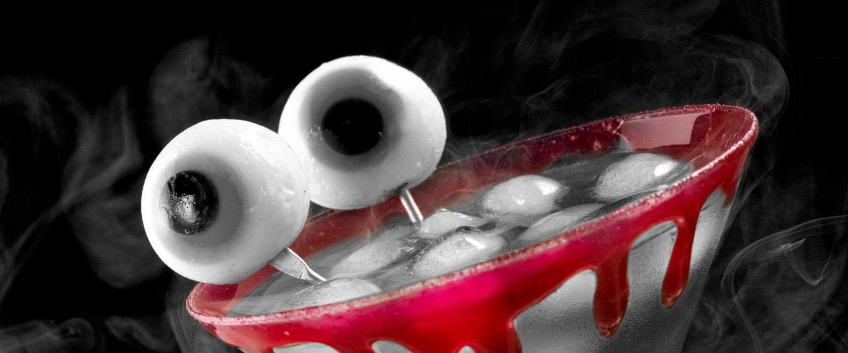 Cocktail mit Augen, Glasbild Panorama