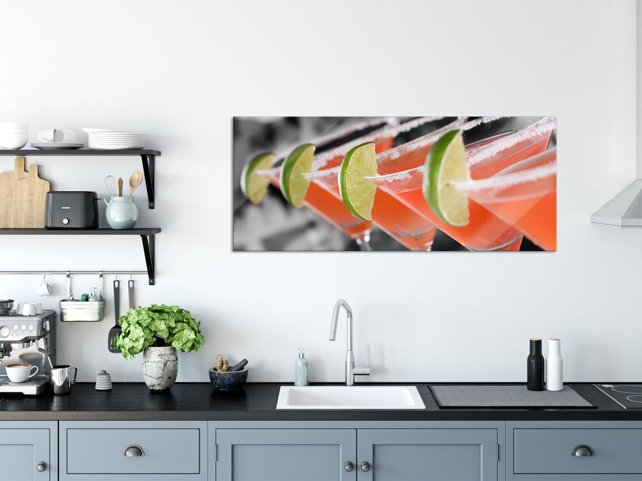 leckere Singapur Sling Cocktails, Glasbild Panorama