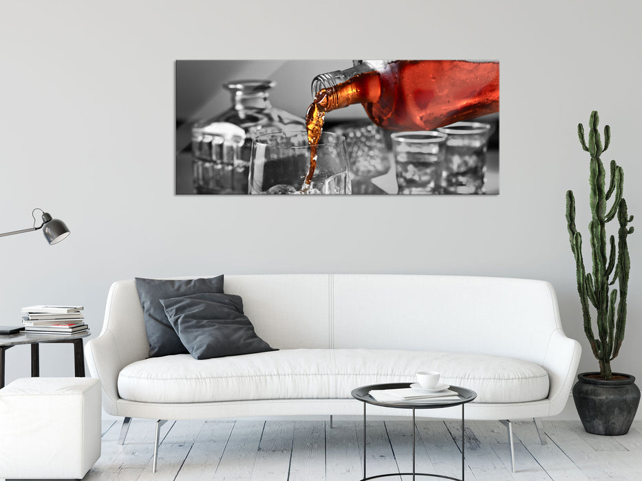 Whiskey im Whiskeyglas, Glasbild Panorama