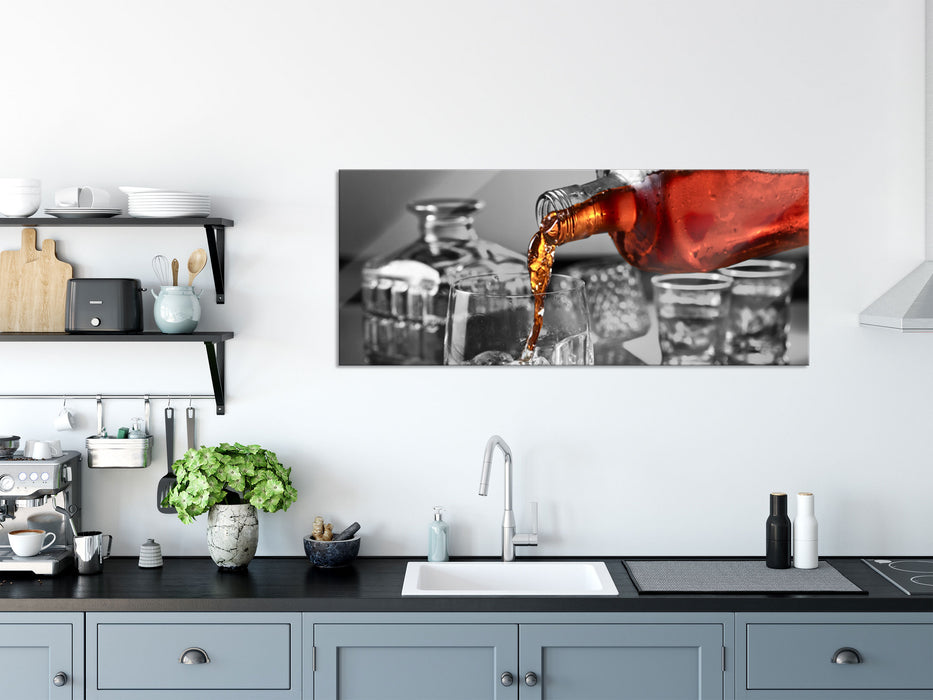 Whiskey im Whiskeyglas, Glasbild Panorama