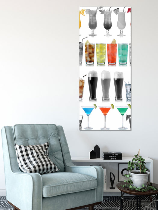 Drinks für Frauen und Männer, Glasbild Panorama