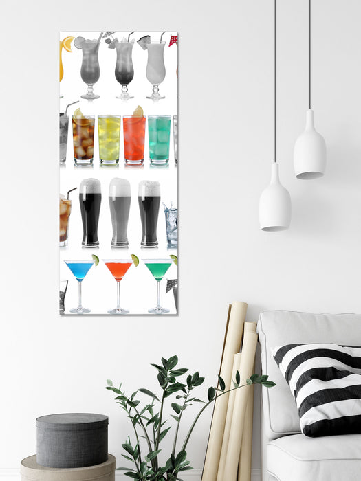 Drinks für Frauen und Männer, Glasbild Panorama