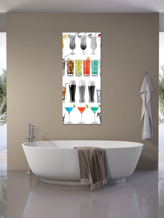 Drinks für Frauen und Männer, Glasbild Panorama