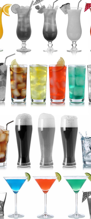 Drinks für Frauen und Männer, Glasbild Panorama