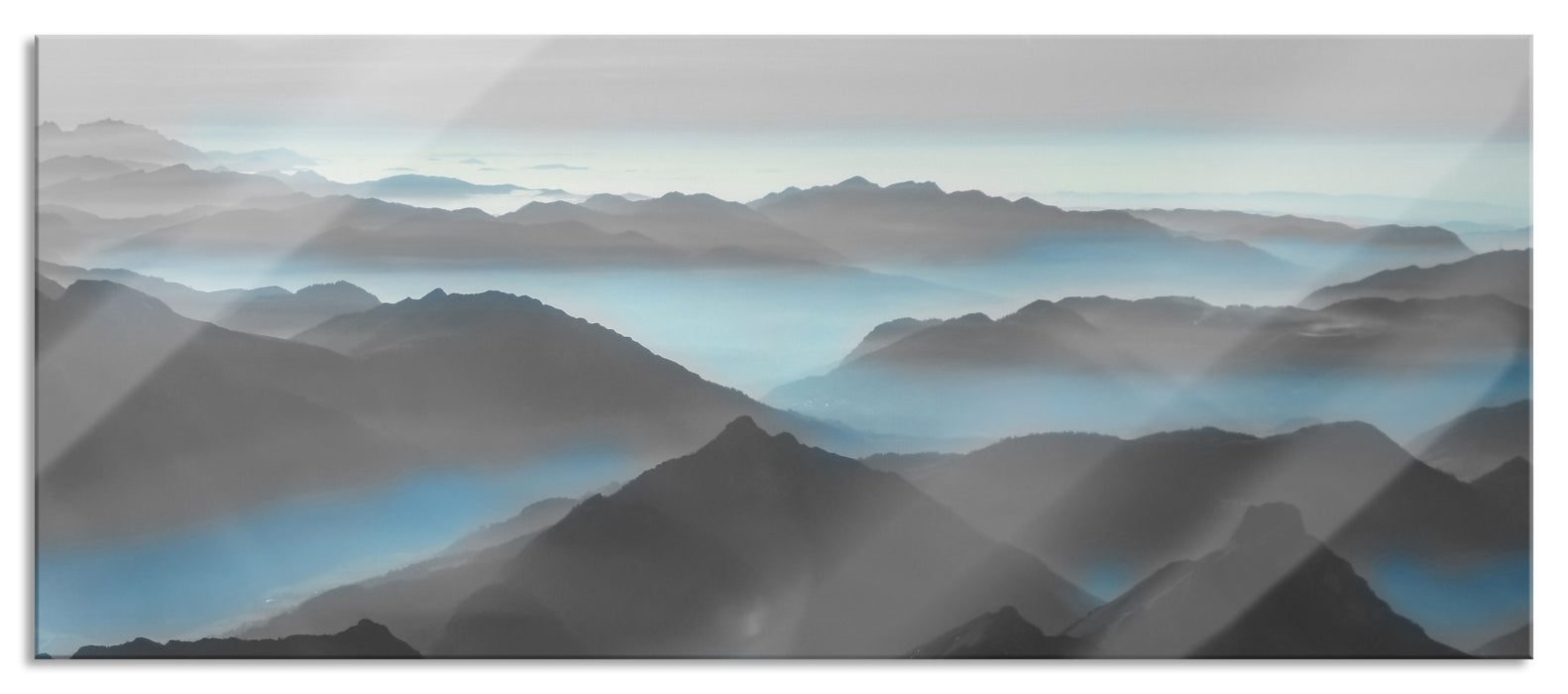 Pixxprint Wunderschöne Alpenberge, Glasbild Panorama