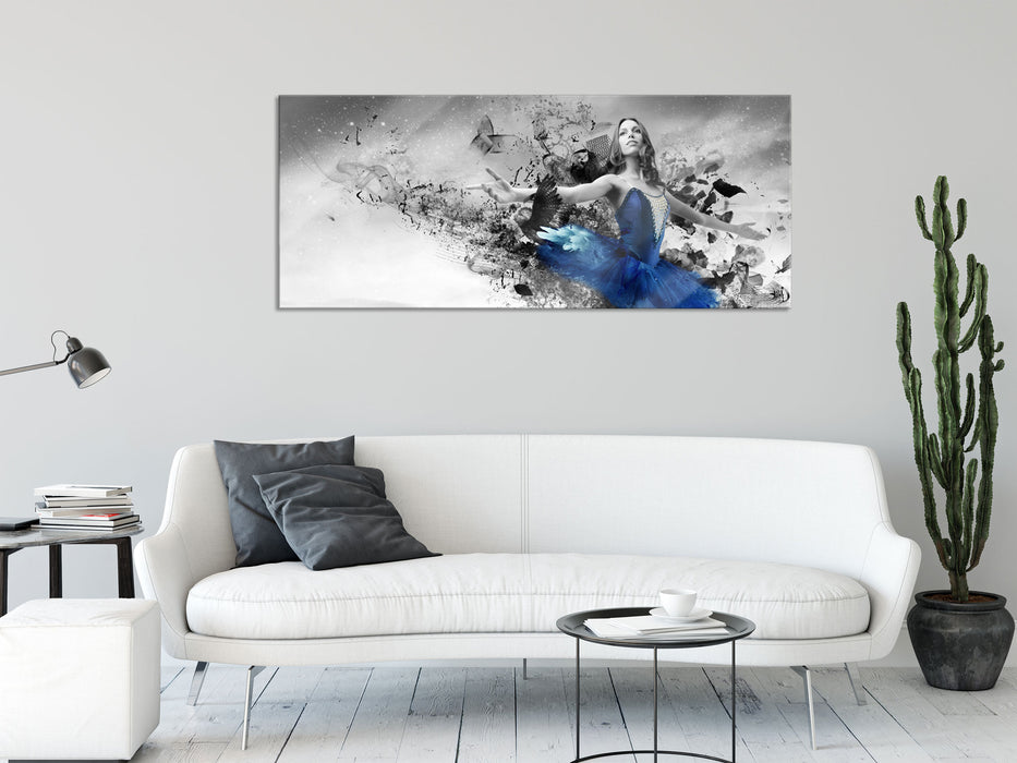 schöne Ballerina, Glasbild Panorama