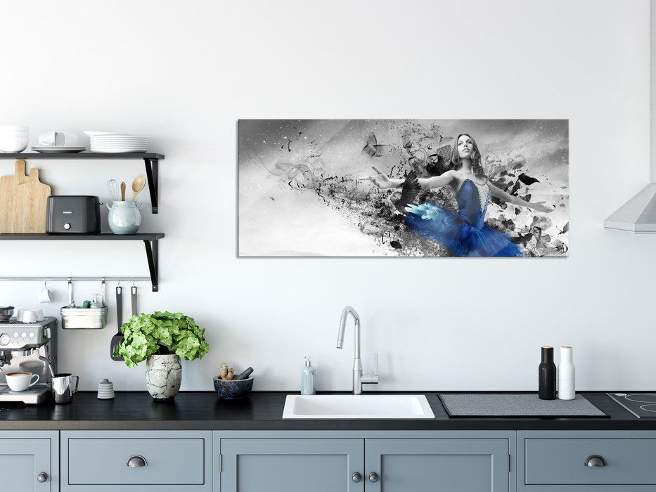 schöne Ballerina, Glasbild Panorama