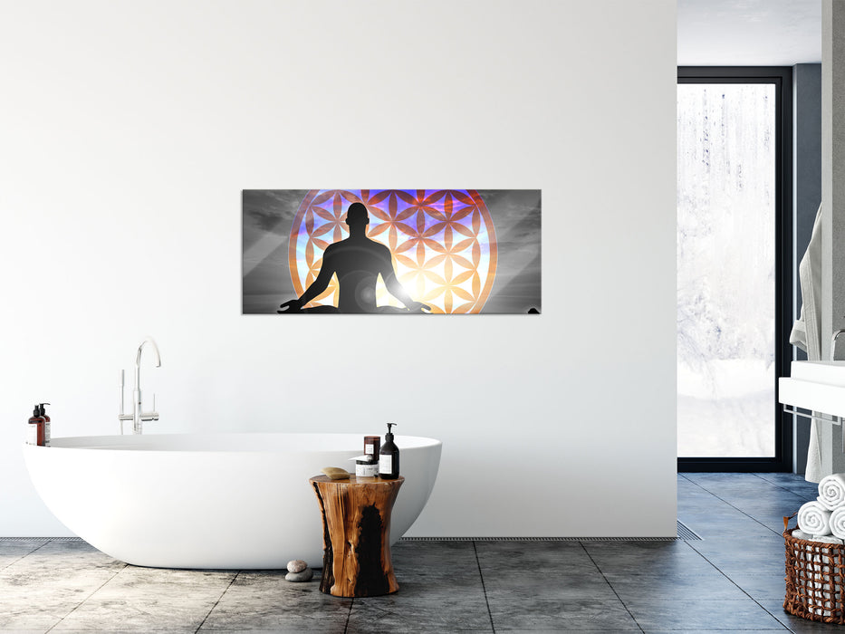 Blume des Lebens, Glasbild Panorama