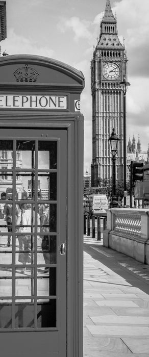 Telefonzelle in London, Glasbild Panorama