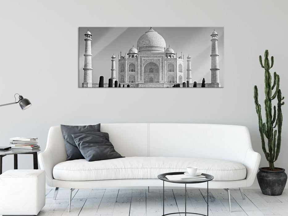 eindrucksvoller Taj Mahal, Glasbild Panorama