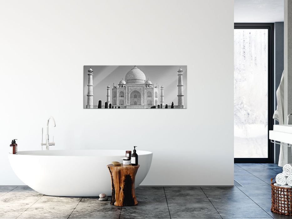 eindrucksvoller Taj Mahal, Glasbild Panorama