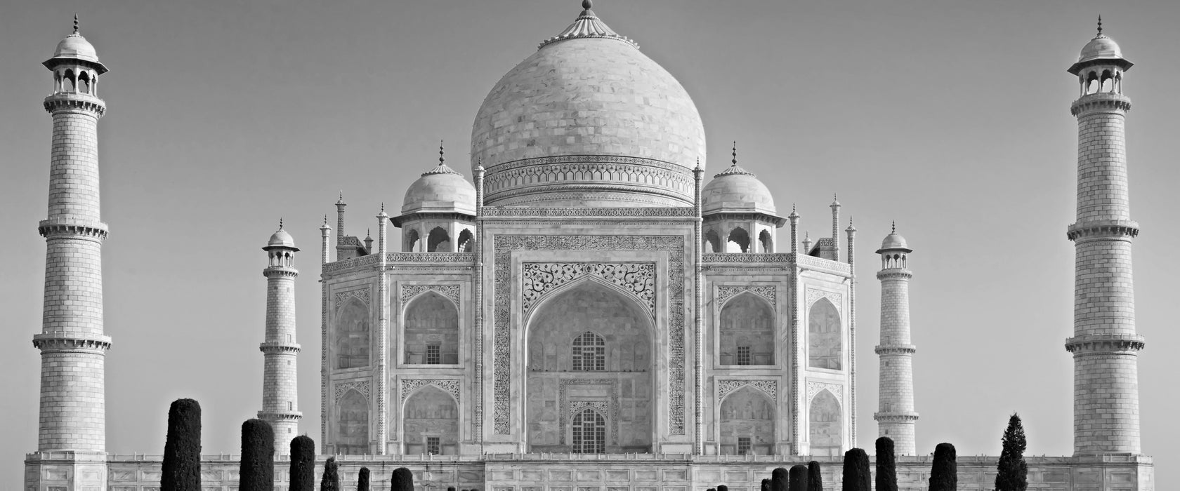 eindrucksvoller Taj Mahal, Glasbild Panorama