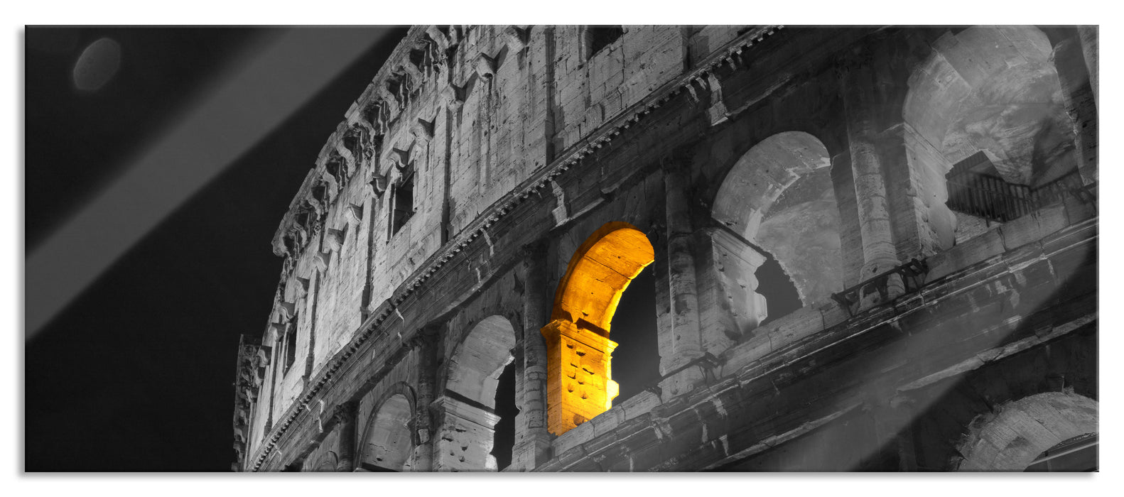 Pixxprint schönes Amphitheater in Rom, Glasbild Panorama