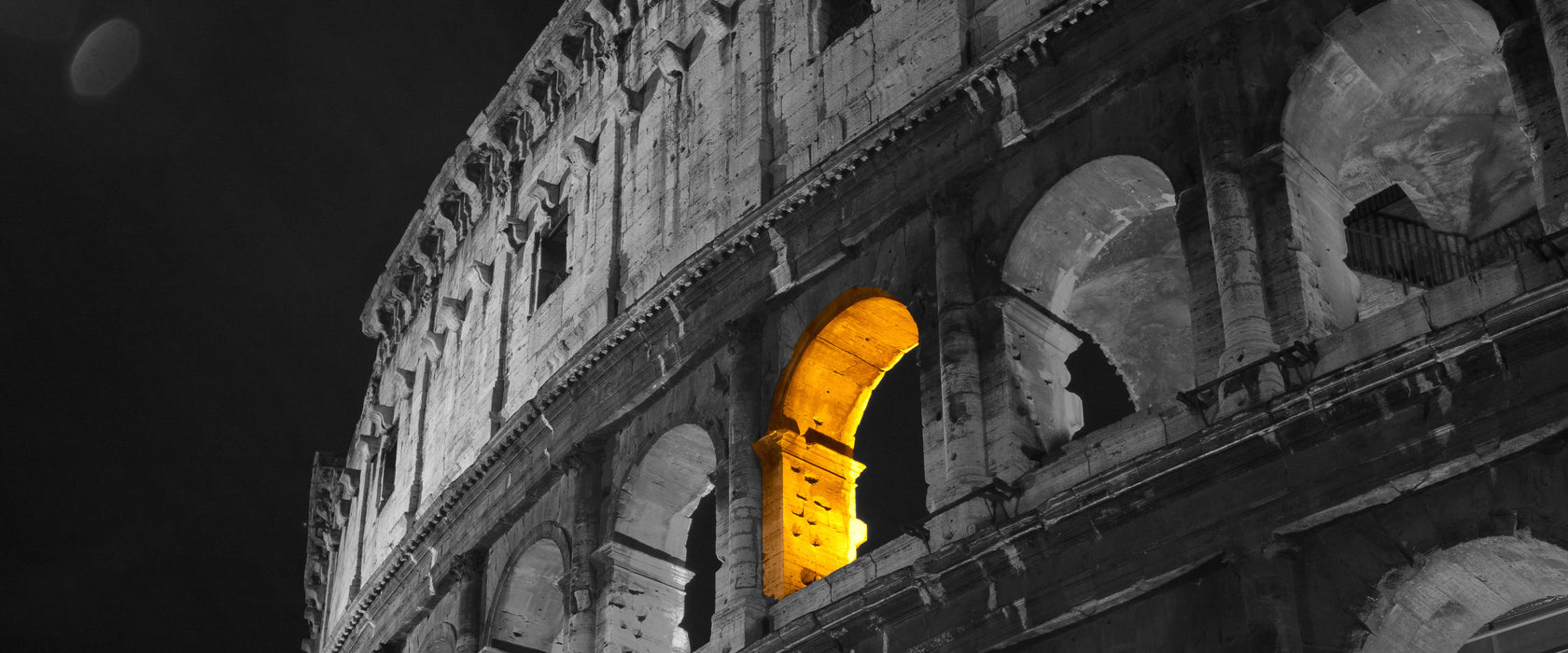 schönes Amphitheater in Rom, Glasbild Panorama