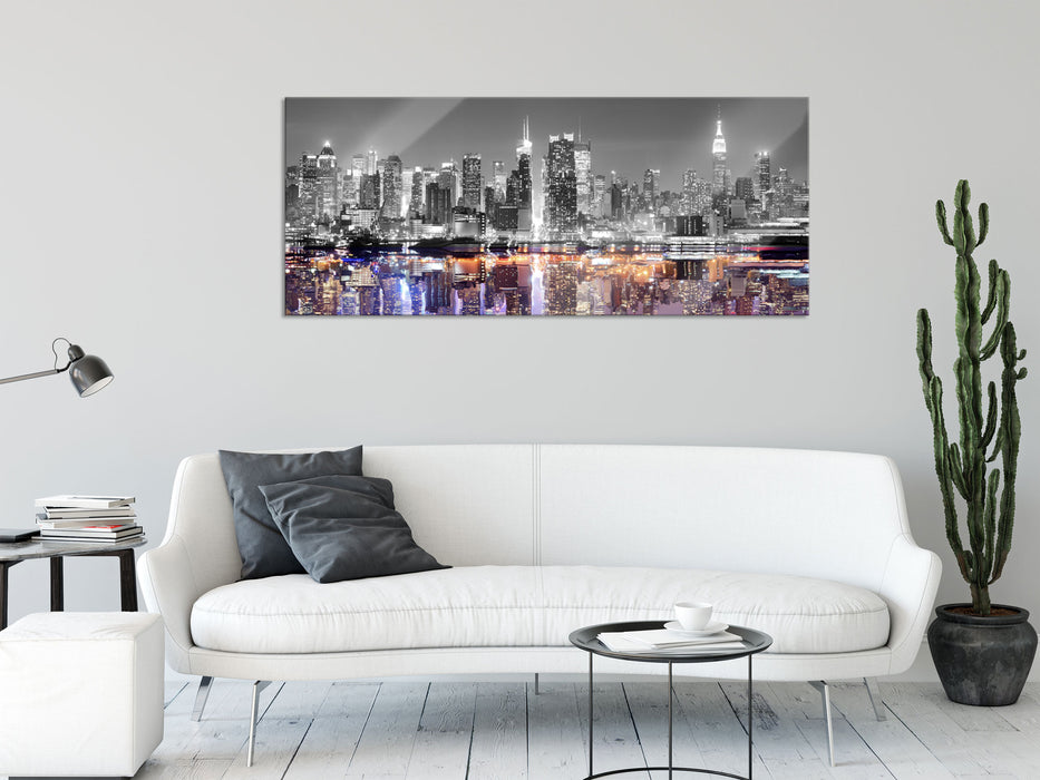 Manhattan Skyline, Glasbild Panorama