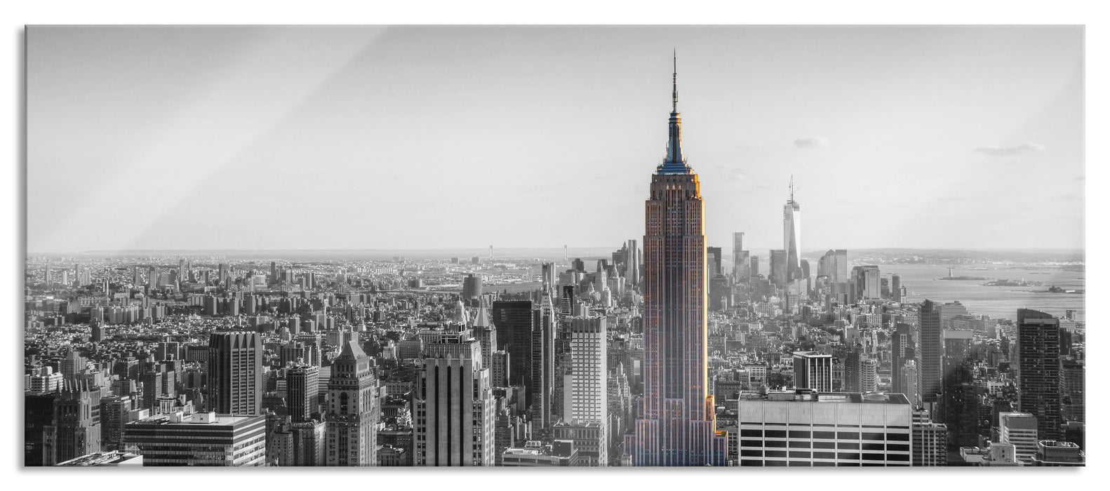 Pixxprint traumhafte Empire State Building, Glasbild Panorama