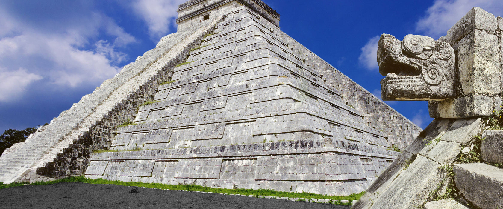 Maya Tempel in Mexiko, Glasbild Panorama