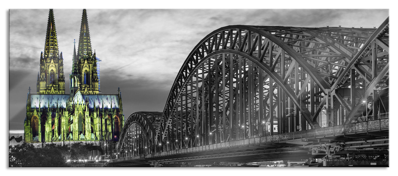 Pixxprint schöne brücke, Glasbild Panorama