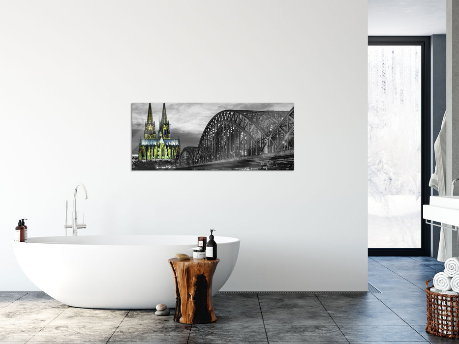 schöne brücke, Glasbild Panorama