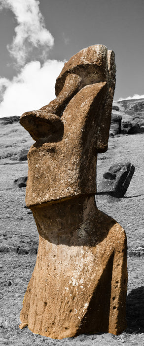 Moai Statue auf den Osterinseln, Glasbild Panorama