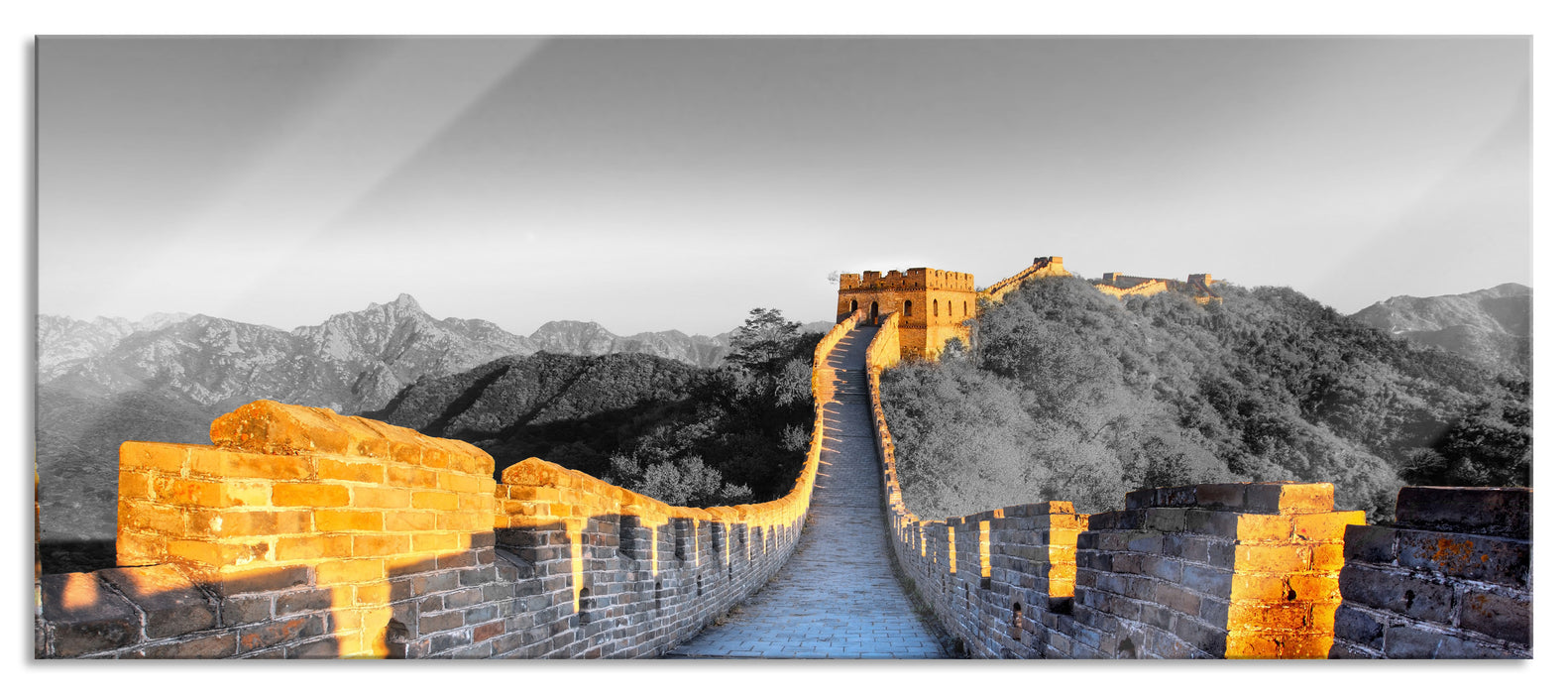 Pixxprint prächtige chinesische Mauer, Glasbild Panorama