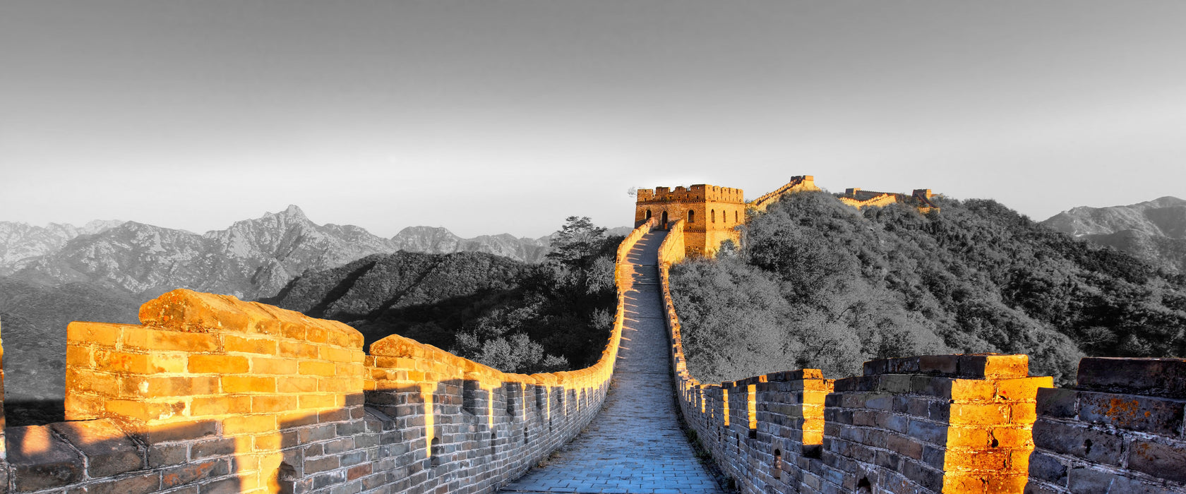 prächtige chinesische Mauer, Glasbild Panorama