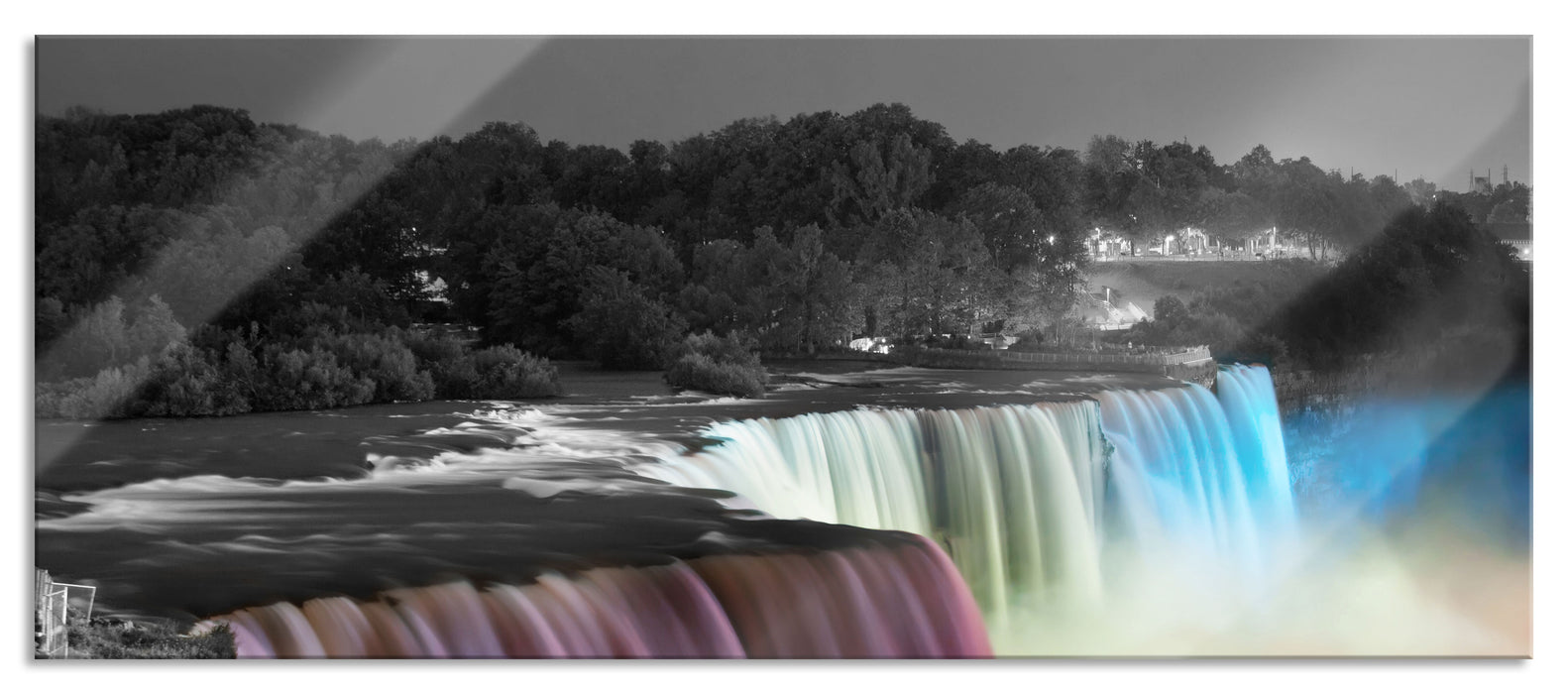 Pixxprint wunderschöne Niagara Fälle, Glasbild Panorama