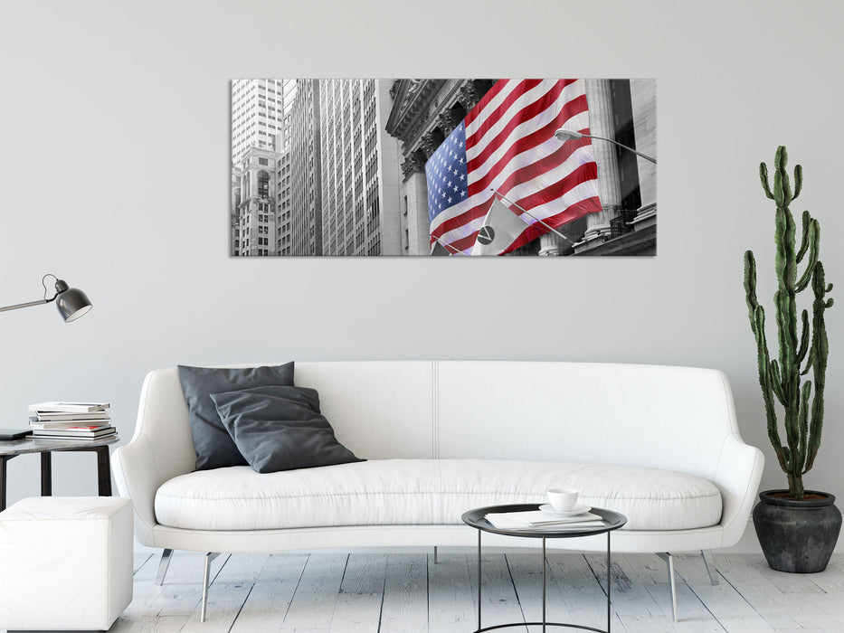 amerikanische Flagge, Glasbild Panorama