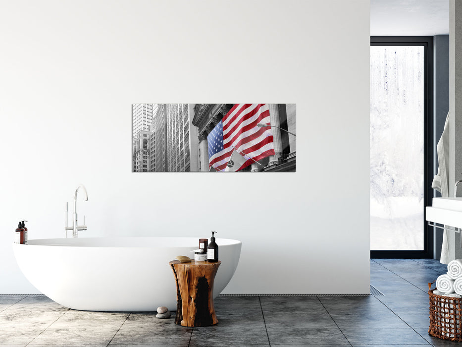 amerikanische Flagge, Glasbild Panorama