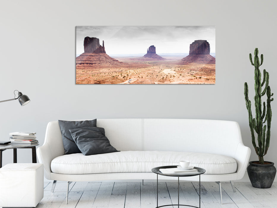 schönes Monument Valley, Glasbild Panorama