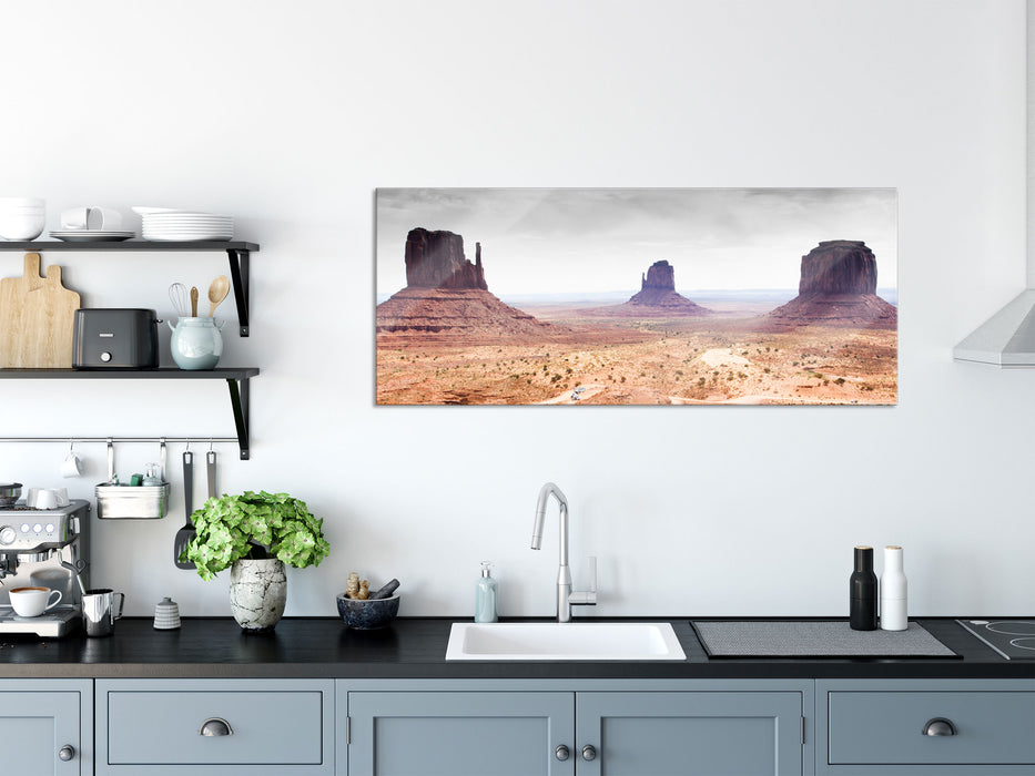 schönes Monument Valley, Glasbild Panorama