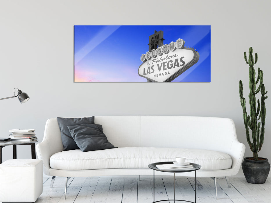 tolles Las Vegas Schild, Glasbild Panorama