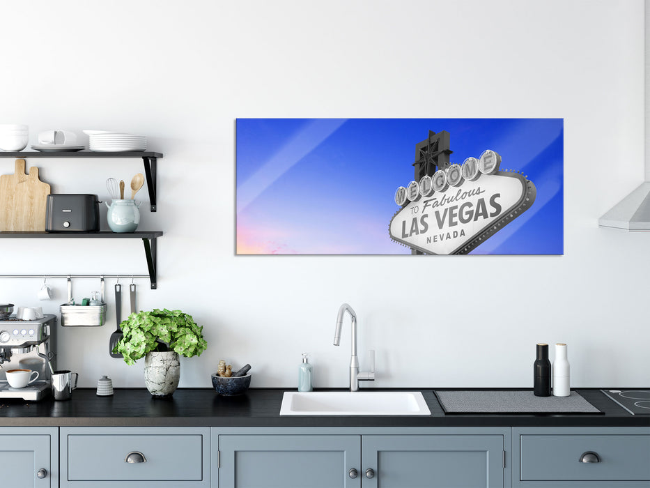 tolles Las Vegas Schild, Glasbild Panorama