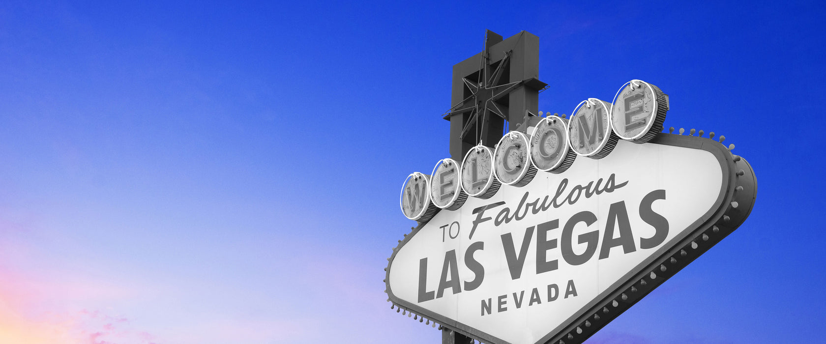 tolles Las Vegas Schild, Glasbild Panorama