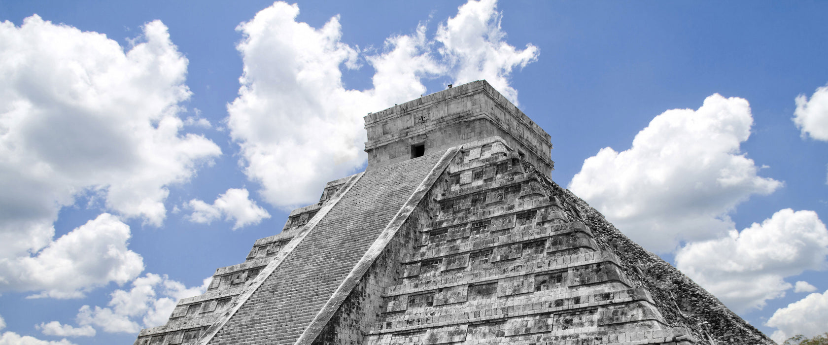 beeindruckende Maya Pyramide, Glasbild Panorama