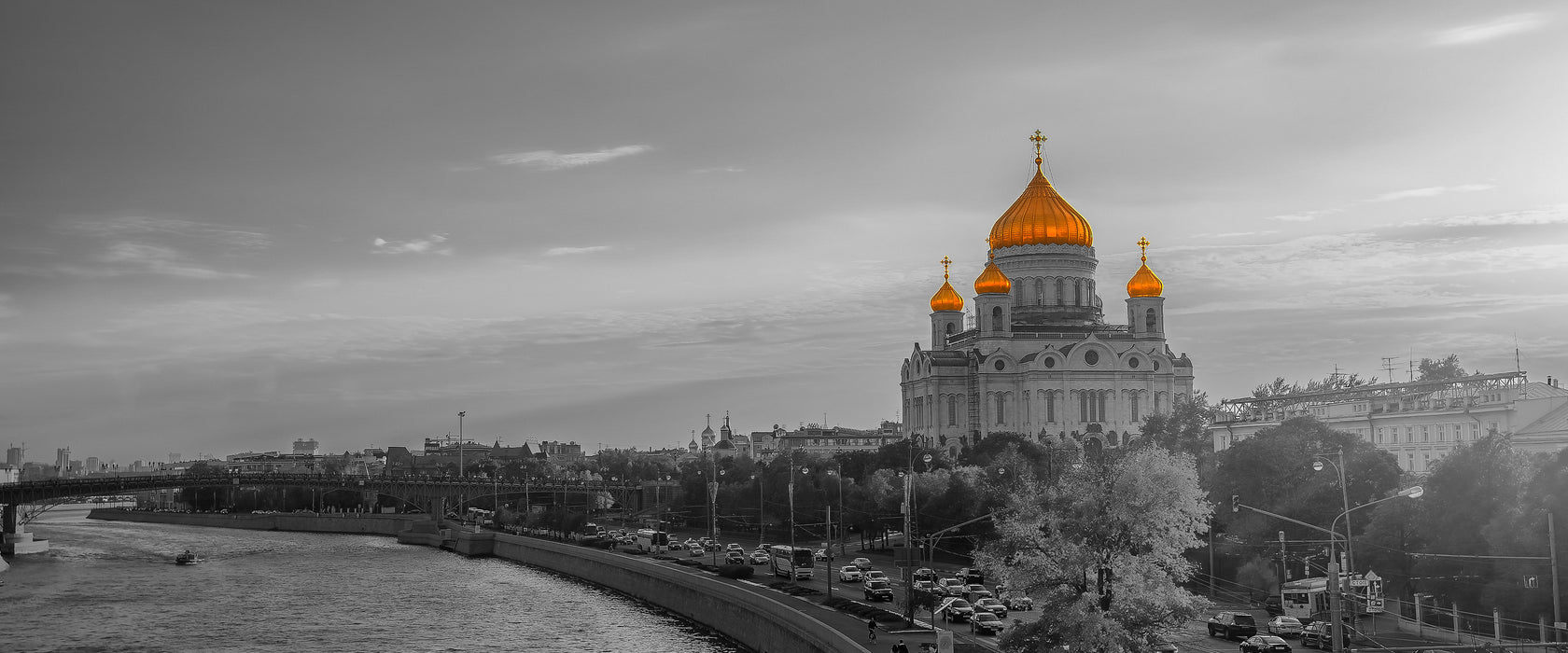 Christ-Erlöser-Kathedrale Moskau, Glasbild Panorama