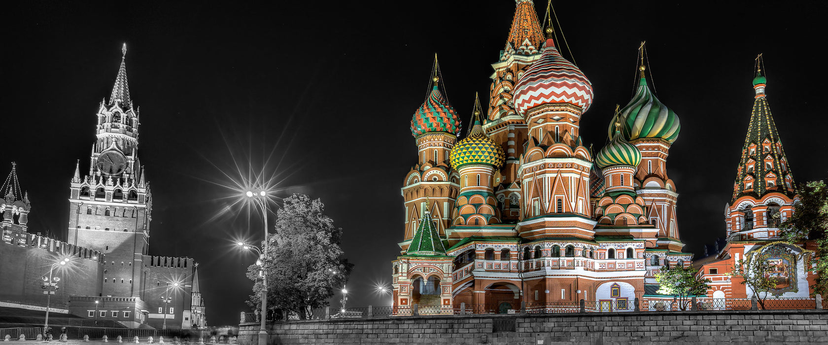 Basilius Kathedrale in Moskau, Glasbild Panorama